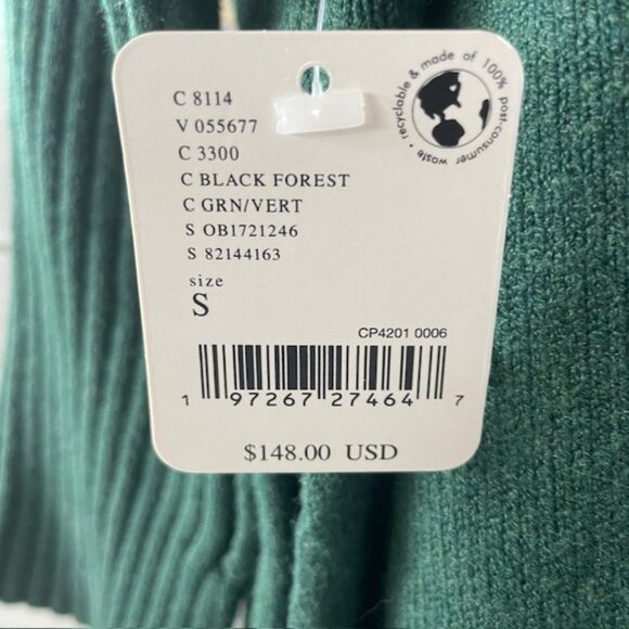 FREE PEOPLE ORION A-LINE TUNIC SWEATER SIZE SMALL BLACK FOREST GREEN NWT - Picture 9 of 13